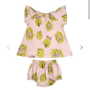 MilkBarn NWT Artichoke Dress and Bloomer Set